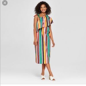 Target Who What Wear Striped Ruffle Dress